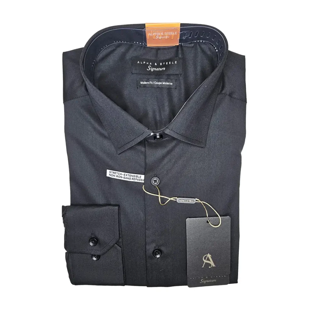 A&S Black Modern Fit Shirt