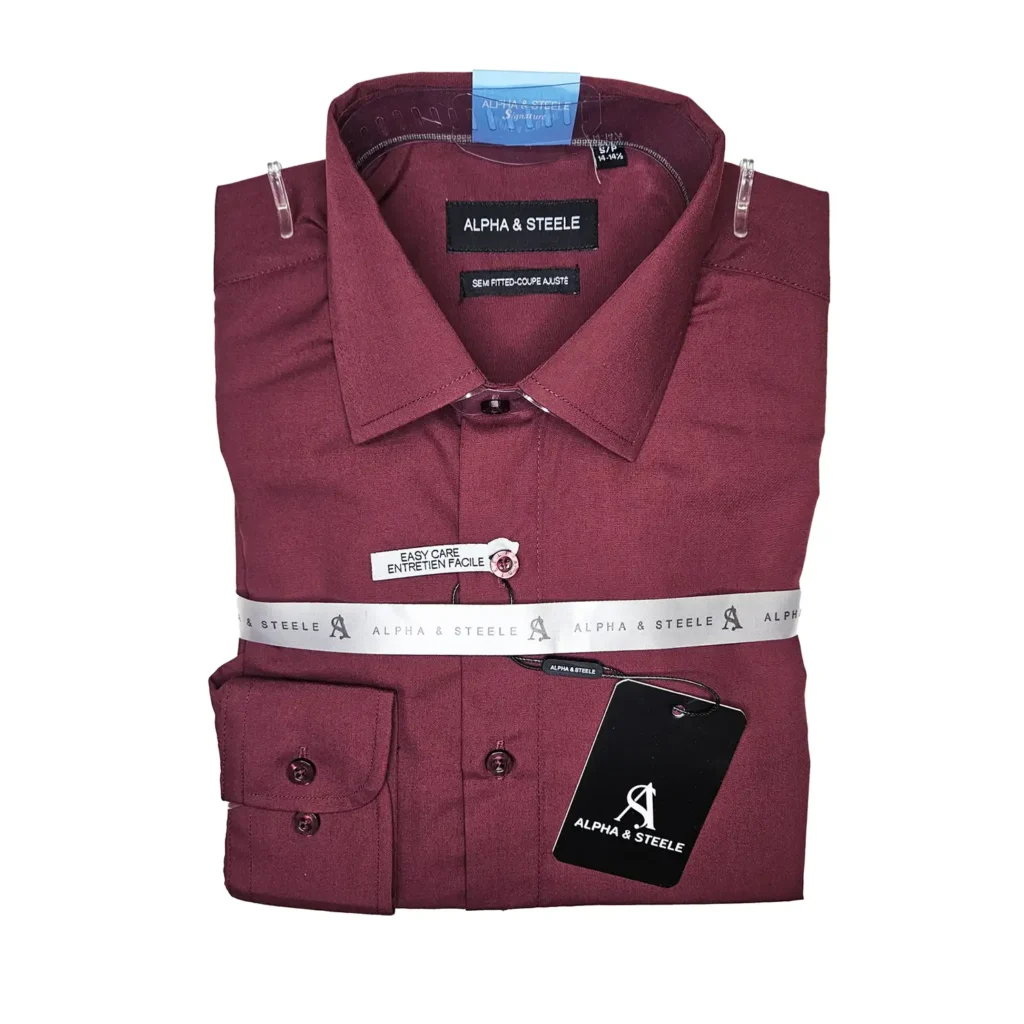 A&S Burgundy Semi Slim Shirt