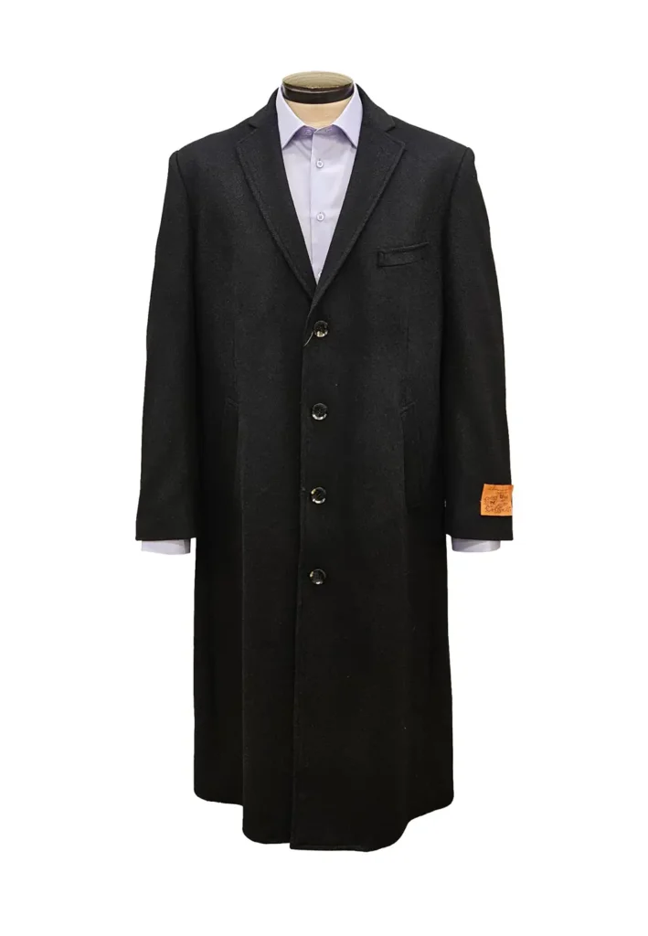 Enzo Long Overcoat Black