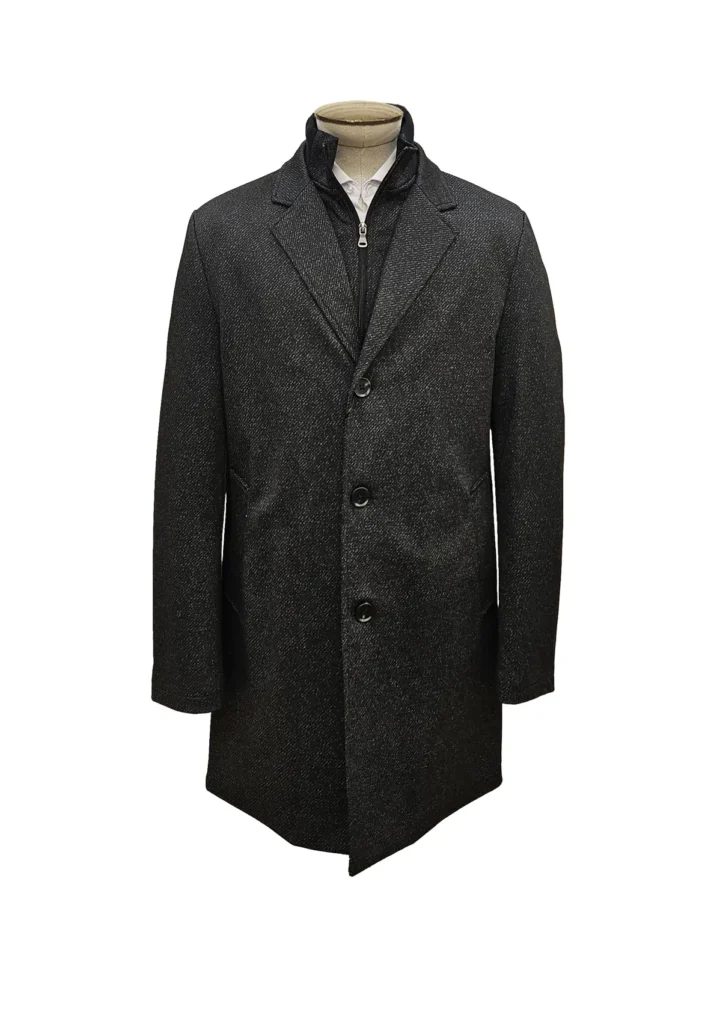 LH Overcoat with removable bib Black