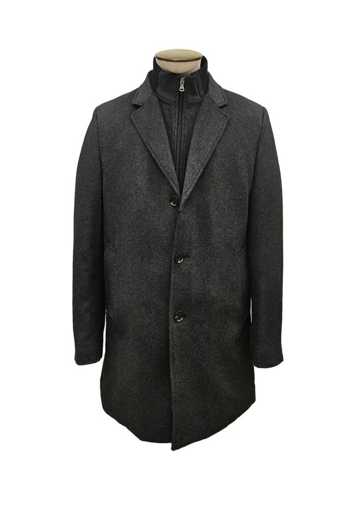 LH Overcoat with removable bib Charcoal